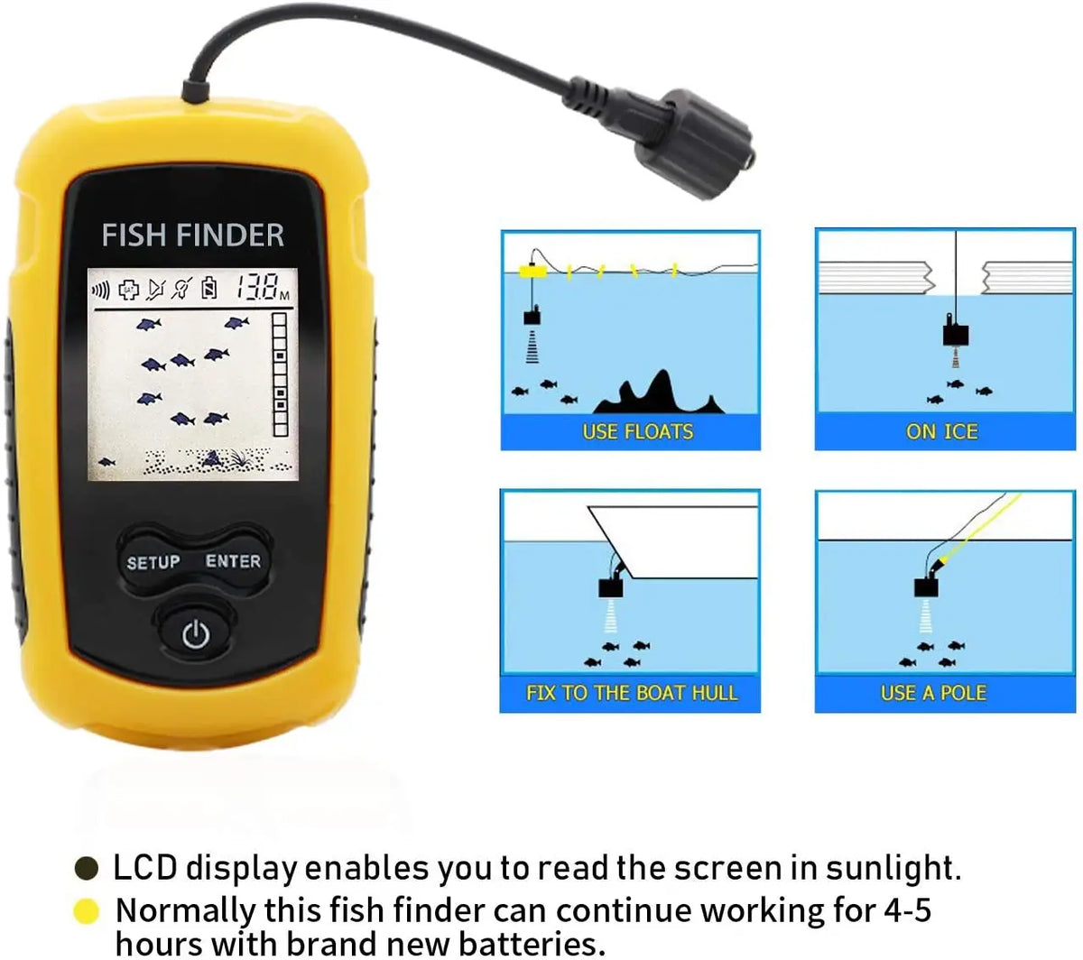 Portable Handheld Fish Finder with 100M Sonar Sensor